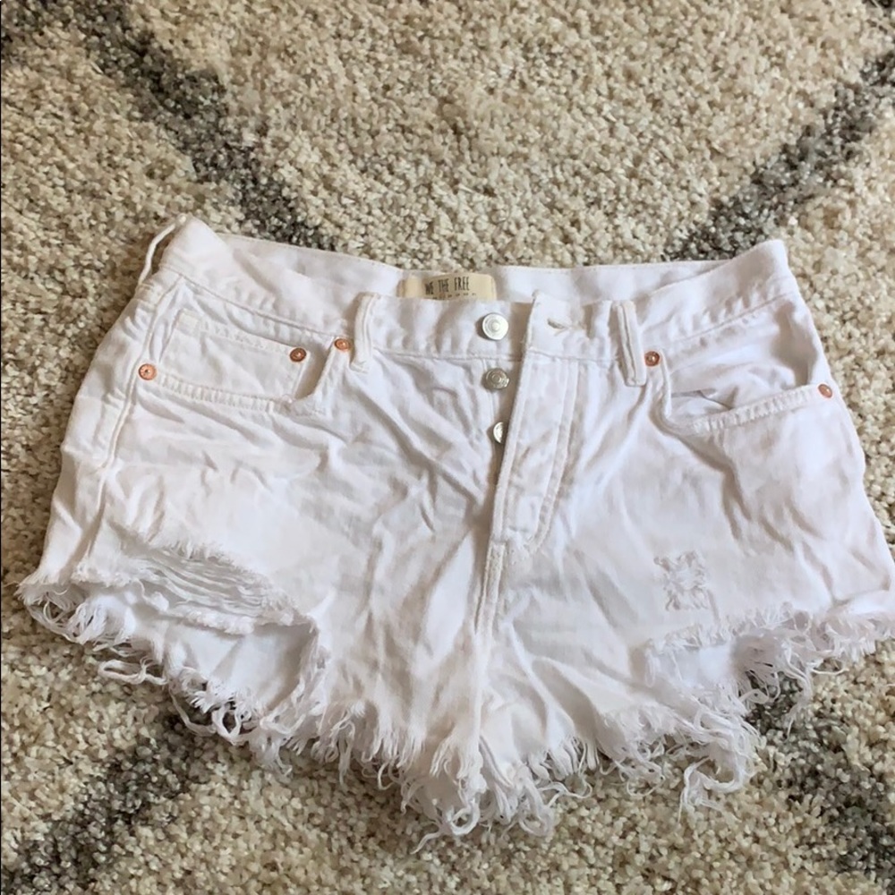 Free people white jean shorts